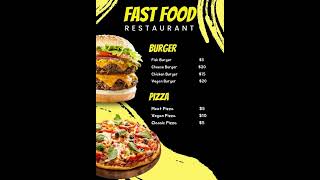 Food Menu Flyer Template,Café Menu,Restaurant Food Menu, Food & Drink Menu