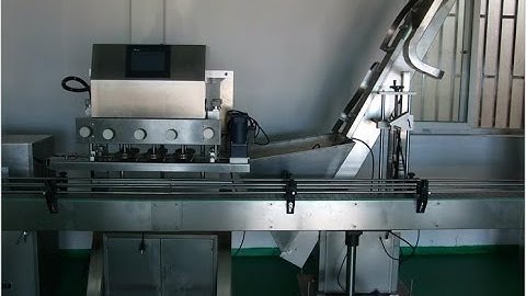 Fully automatic pet bottle capping machine with cap feeder screw capper video