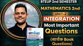 Bteup 2nd Semester || Mathematics 2nd || Unit-2 || Integration ( Most Important Questions) #shorts