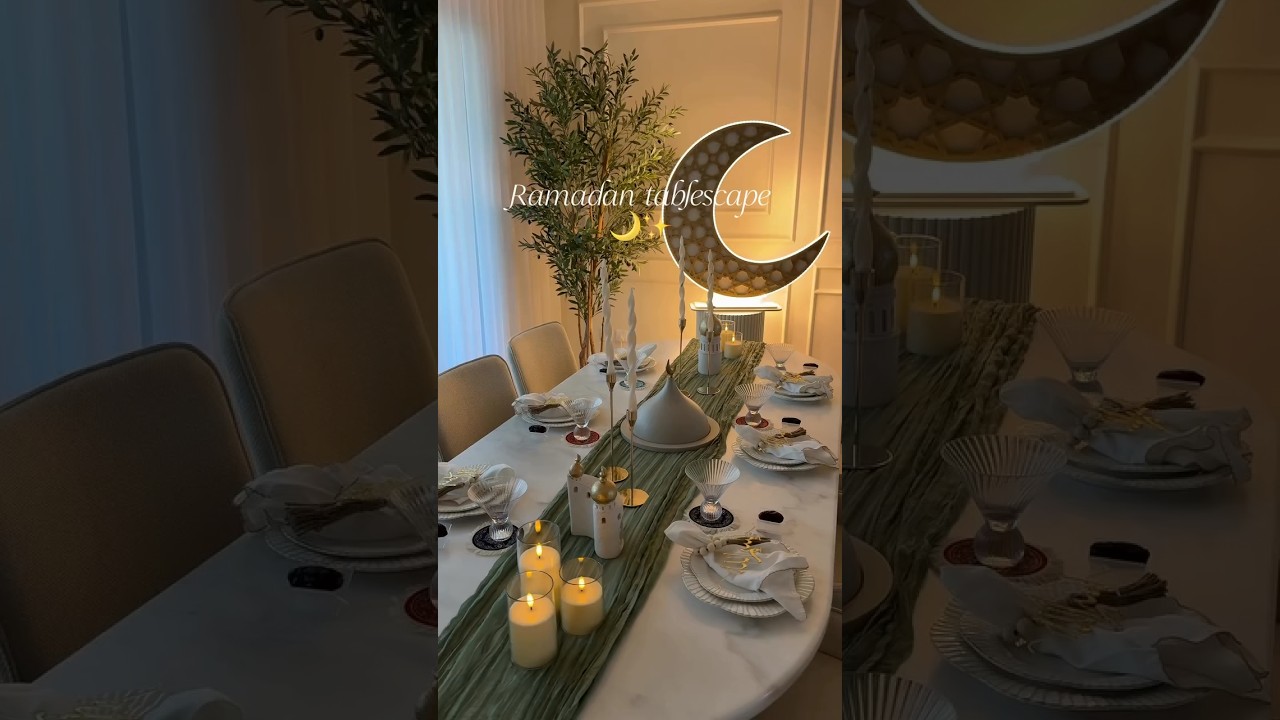 Ramadan Iftar Table Setting | Dinner Table Ramadan Decoration | Moon Decor DIY Ramadan decoration