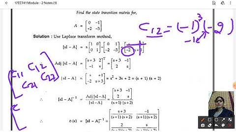 Lecture Video9_17EE741_State Transition Matrix Computation by Laplace transformation Method_Ramya K