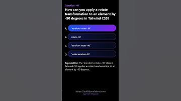 How can you apply a rotate transformation to an element by 90 degrees in Tailwind CSS #tailwindcss