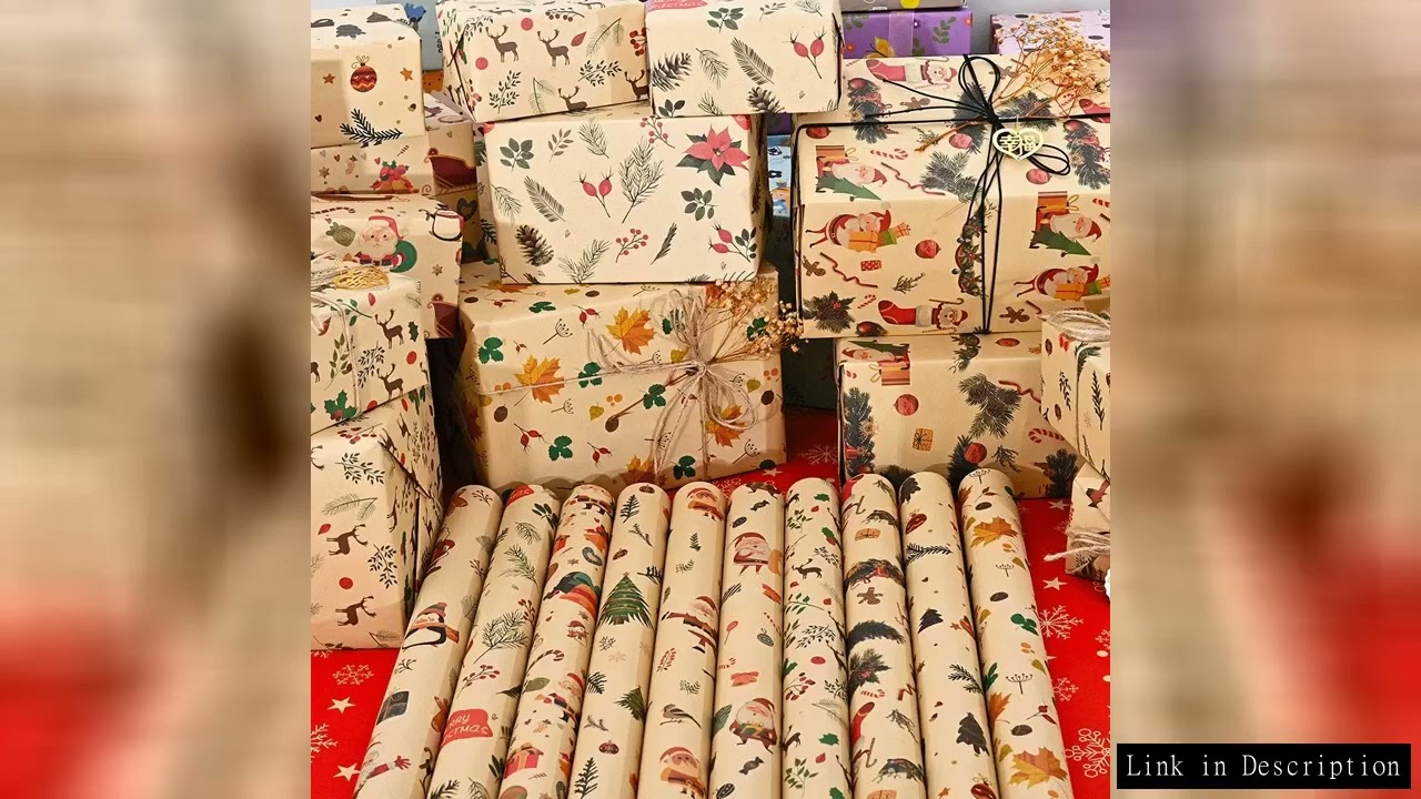 10pcs, Christmas Wrapping Paper Roll-74*50cm-Perfect for Holiday Gifts,Party Decorations,Festive Pac