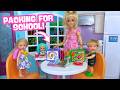 Barbie & Ken Doll Family Packing for Last Day of School
