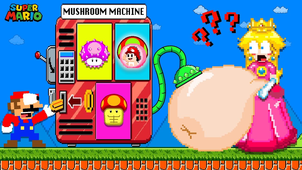 Mario choosing PREGNANT MUSHROOM from Vending Machine | Game Animation