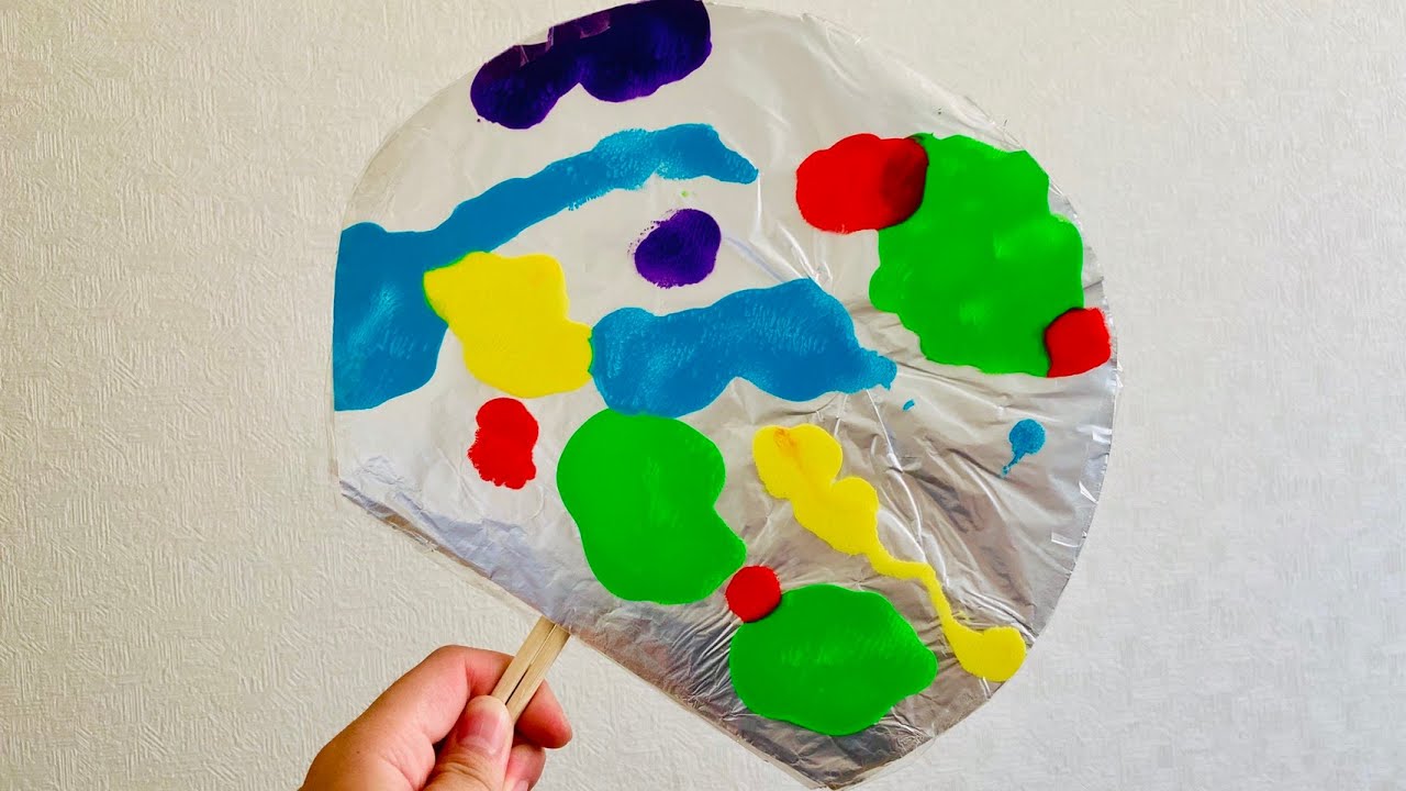 幼児 小学生工作 カラフルうちわの作り方 Youtube