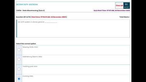 CS614 - Data Warehousing (Quiz 2) 💯 Percent Correct Paid Whatsapp 03426692724