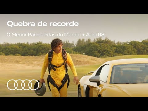 Quebra de recorde: O Menor Paraquedas do Mundo + Audi R8