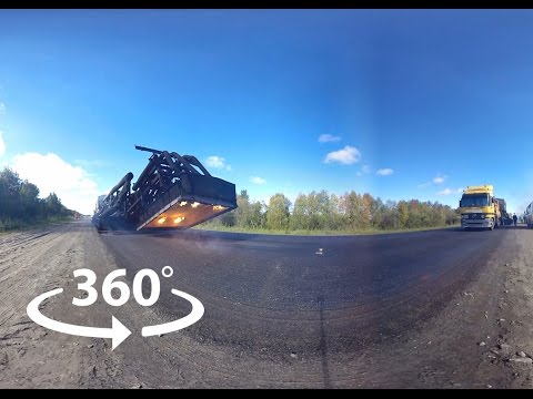 Технология укладки асфальта "Экохитер" | Видео 360 | Video 360 degrees
