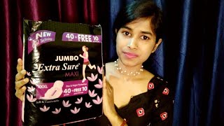 JUMBO EXTRA SURE SANITARY PAD REVIEW BY AARTI // BEST AFFORDABLE PAD ? , MADE IN INDIA SANITARY PAD screenshot 2