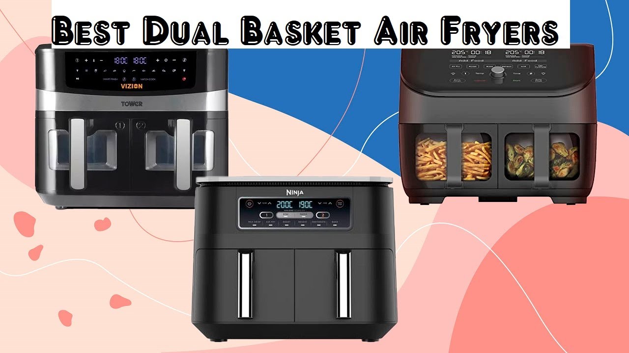 CROWNFUL 8 Quart Air Fryer, 8 in 1 Dual Basket with Independent