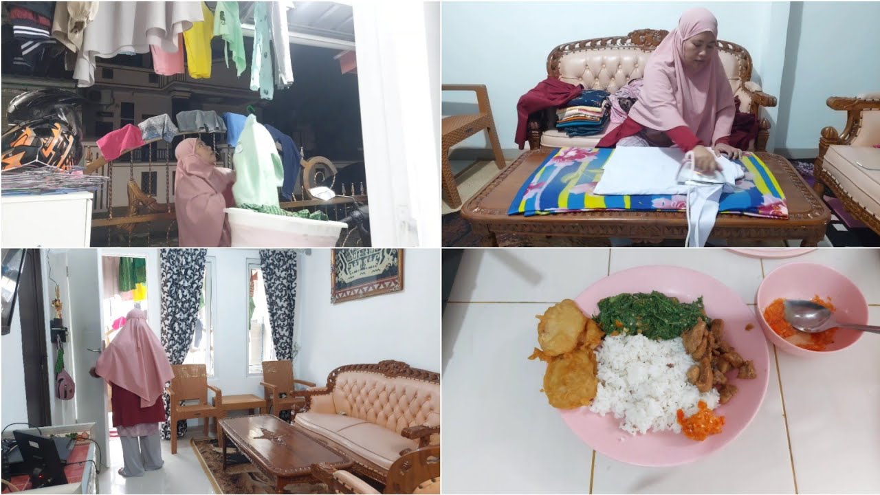 SUBUH SUBUH SUDAH MASAK DAN JEMUR PAKAIAN. LANJUT NYETRIKA AJA DARIPADA TIDUR LAGI