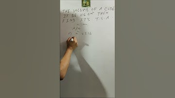 THE VOLUME OF A CUBE IF BE 216 cm³ THEN FIND IT