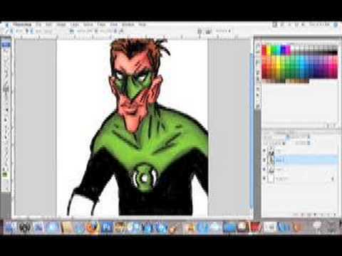Painting Green Lantern in Photoshop