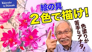 【初心者必見】使うのはたったの２色だけ！綺麗な花びらを簡単に描く方法 / 透明水彩かんたんテクニック / オペラ活用術