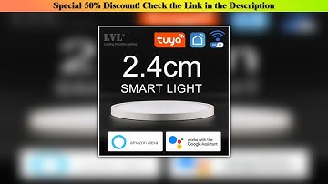 Review Modern LED Smart Ceiling Light Dimmable Home Lighing WiFi Tuya App AI Voice Control Ultrathi