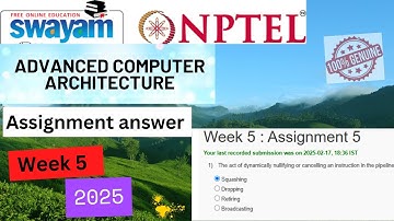 Advanced Computer Architecture| SWAYAM Week 5 Assignment Solutions | January 2025 |Telugu#nptel#2025
