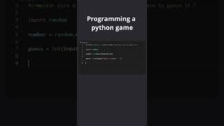Programming a game in Python ! #python