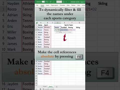 Excel Tips: Filter Names Dynamically based on Criteria