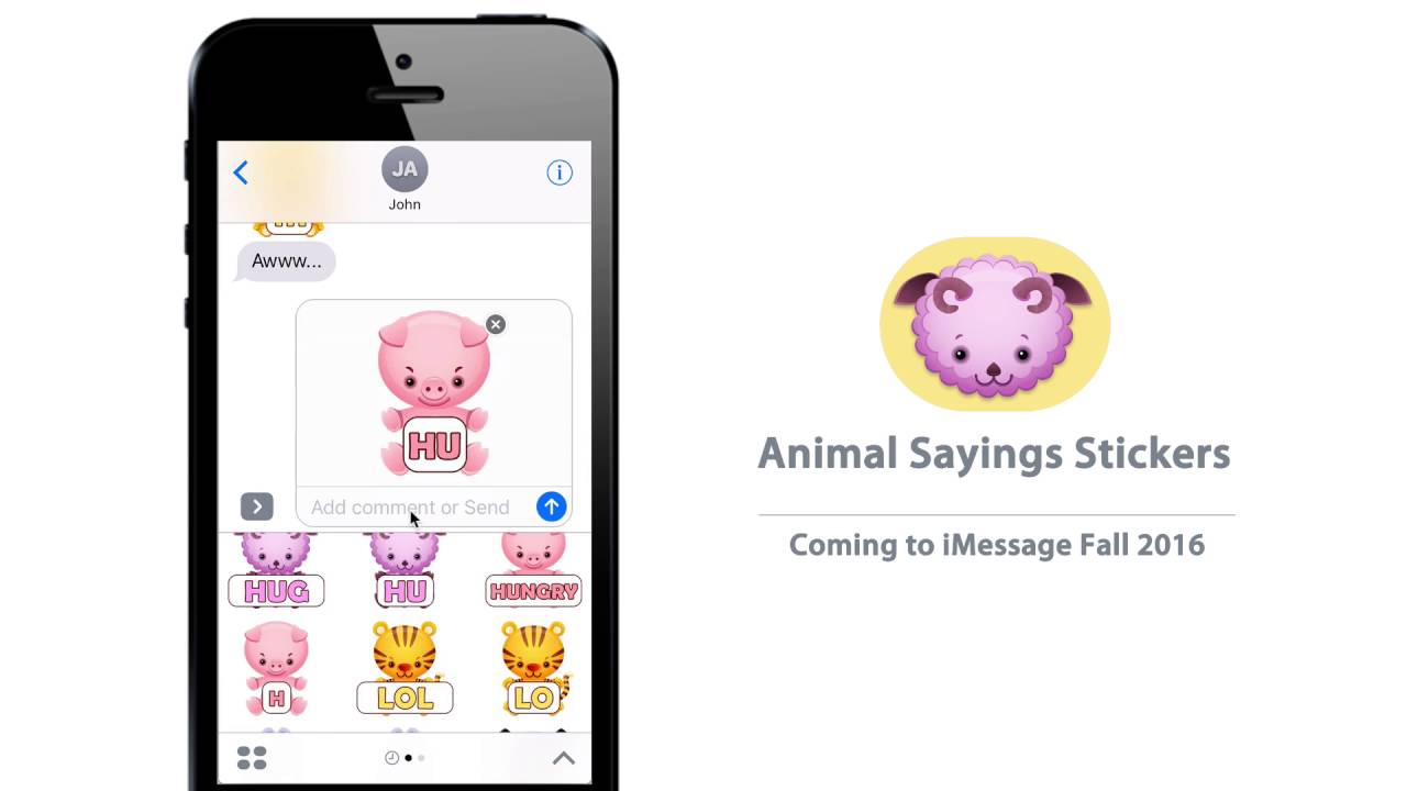Animal Sayings Animated Stickers for iMessage for iOS 10 (Cute like