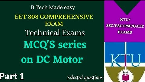 DC Motor MCQ Part 1/Important questions/ KPSC AP/ AE Exams/ KTU Comprehensive exam EET308🔥🔥