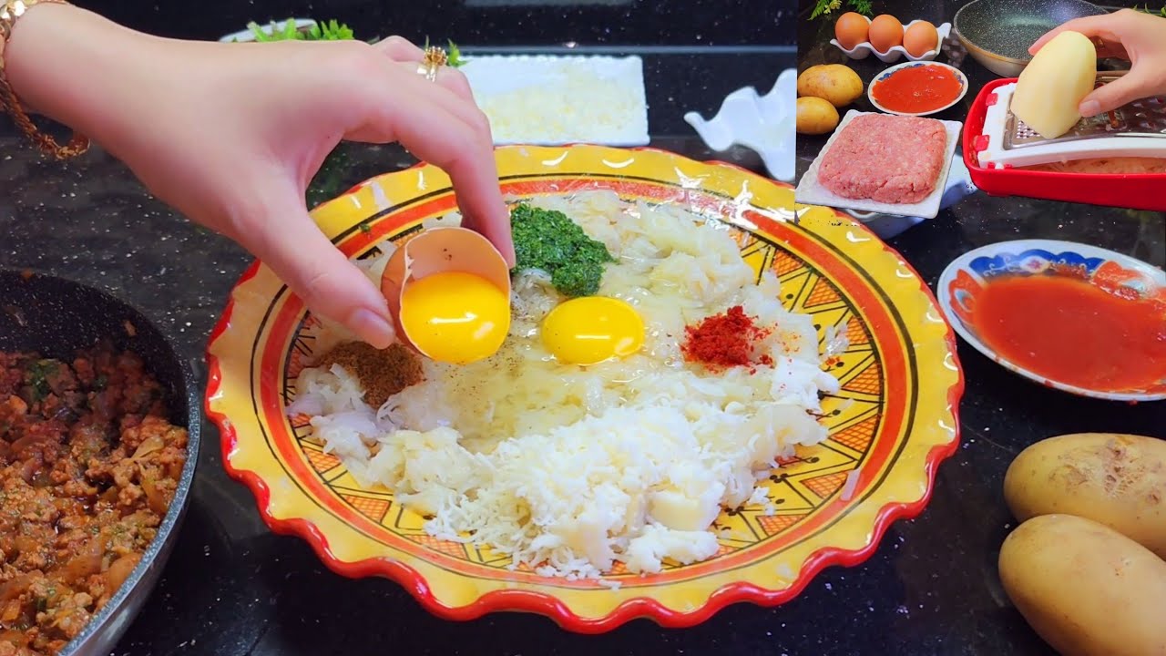 حضريها وأستمتعي بها😋عندك بطاطس !؟تعالو نحضر احلى وجبة لفطور او عشاء رمضان تحفة سهلة وبسيطة فالتحضير👌