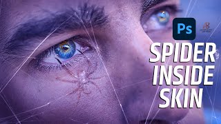 Spider Inside Skin Photo Effect Photoshop Tutorial | Manipulation Editing |  Akshay bahir Edit screenshot 1