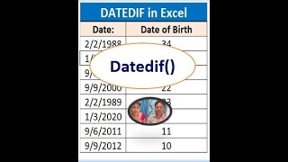 datedif function in excel