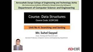 Data Structures - Searching and Sorting - Video No 12