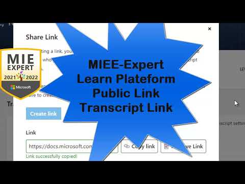 How to Share Microsoft Learn Transcript Public Link 2023 MIEE Self Nomination | Learn Profile 2022