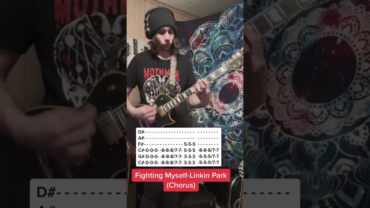 Linkin Park - Fighting Myself (Guitar Lesson Tutorial Cover +TABS