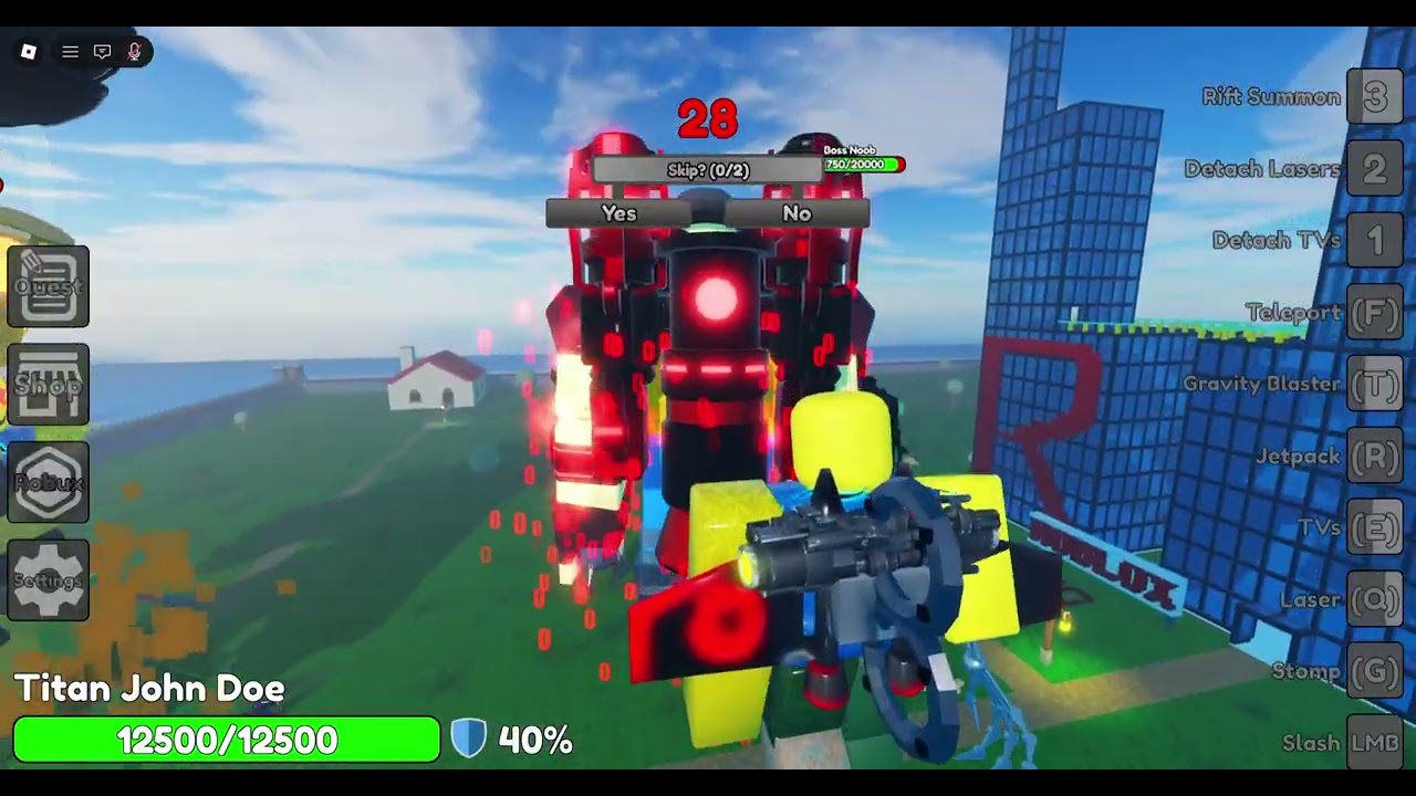 Beat Boss Rush with titan John Doe and Wars Titan Noob