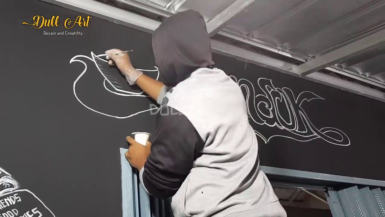 STEP BY STEP Desain  Mural sederhana di tembok  YouTube