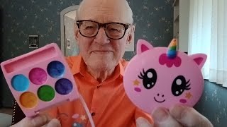ASMR Grandpa Doing Your Makeup with🦄Pink Unicorn Makeup for Sleep (TAPPING, SCRATCHING, ROLEPLAY)🥱 screenshot 4