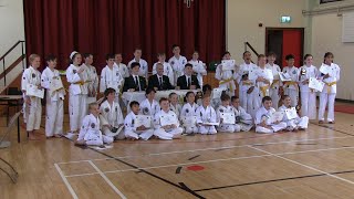 Taekwon-Do school Dublin Ireland. The Dragons grading for yellow tag or yellow belt.