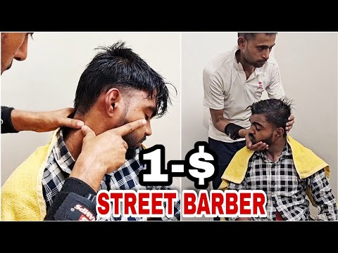 Indian Barber,Good Massage By Young boy Good Asmr Head,Body,Ear,Hand,Eye Massage Very Satisfing😴