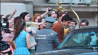 Timothée Chalamet Chased by Fans Shooting A Complete Unknown