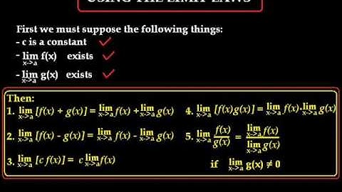 Differential Calculus - Using the Limit Laws - Part 1