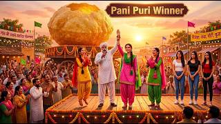 😱 500-Foot Giant Golgappa! City vs Village Girls Epic Cooking Battle 🥟🔥 #golgappa #village
