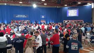 Crowd mulling about before Rockland County Trump Rally