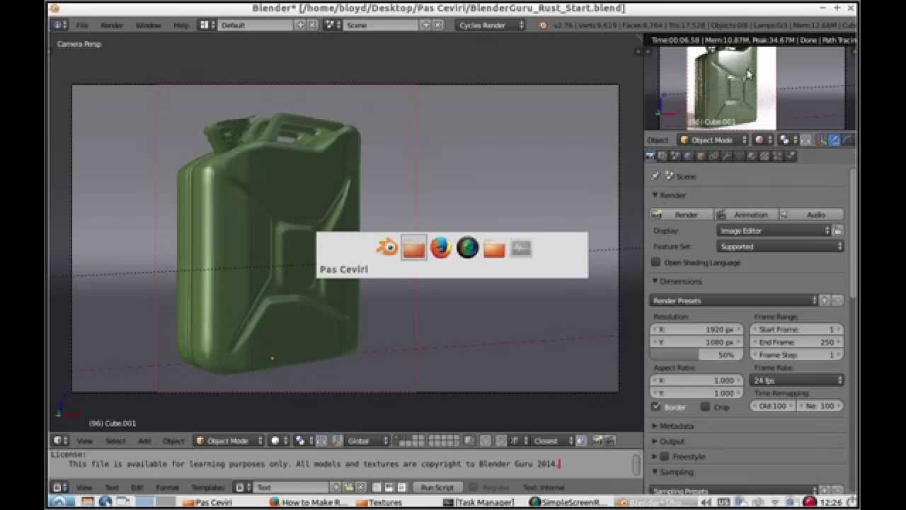 Blender`da Pas Yapmak YouTube