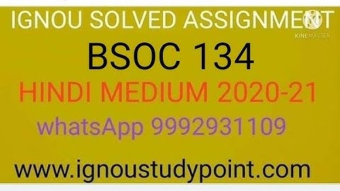 Bsoc -134 solved assignment hindi medium 2020-21 // for pdf whatsApp 9992931109