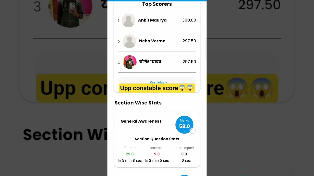 Up police 18 dec test score rwa 