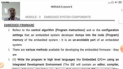 AMES - 17EC62 - Module 3 - Embedded Firmware & Other System Components