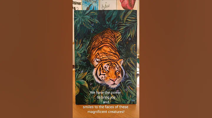 Watch the video about AI VS real artist #bengal tiger #sher khan#acrylic#painting#wild cats