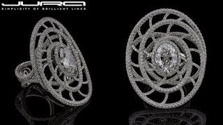 Anniversary Ring video nr.2  Platinum, Central 3ct+ D-IF, 1026 small diamonds 9.2ct