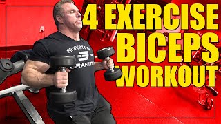 4 Exercise Biceps Workout For Huge Arms