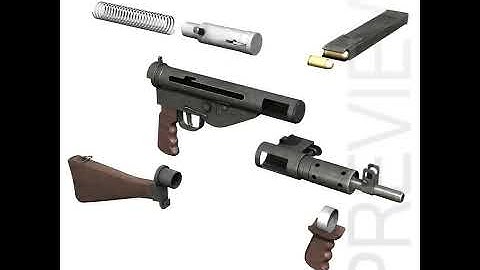 3D Model of Sten MK.V Submachine Gun Review