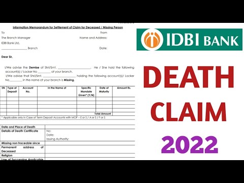 How to||Fill Death Claim form of IDBI Bank||Death Claim form kaise fill kare ||All formats given