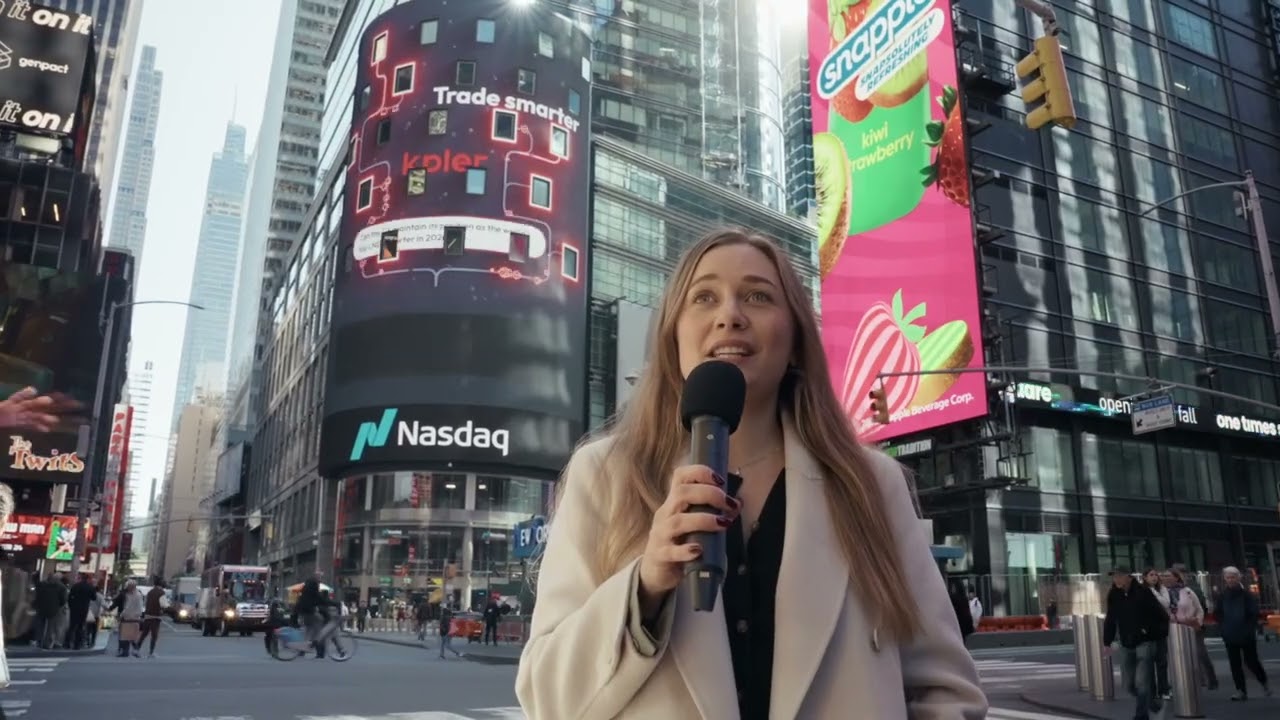 Corporate Video Production in Times Square | Nasdaq Billboard Backdrop